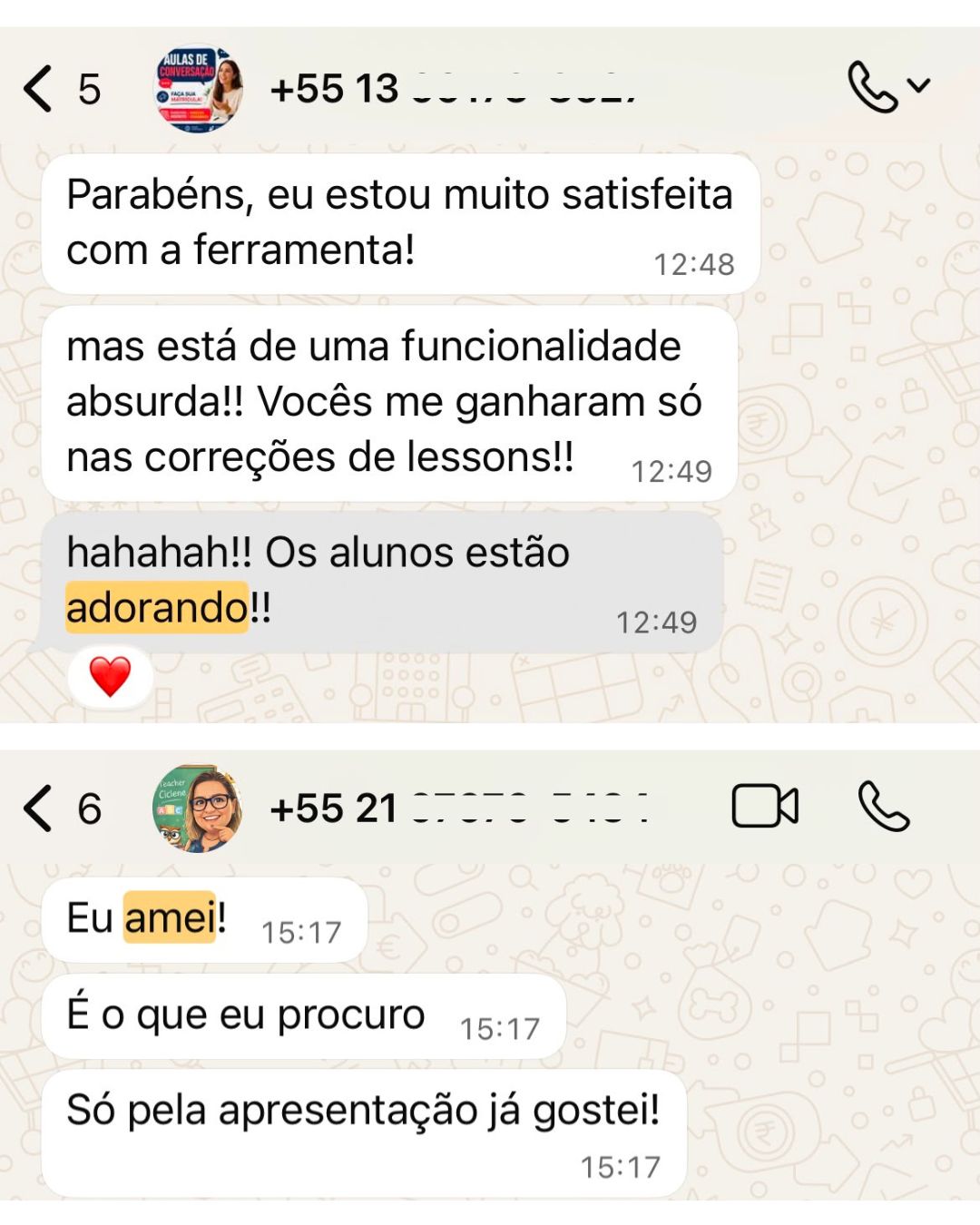 Depoimento de professora, publicado na página oficial do app, 2